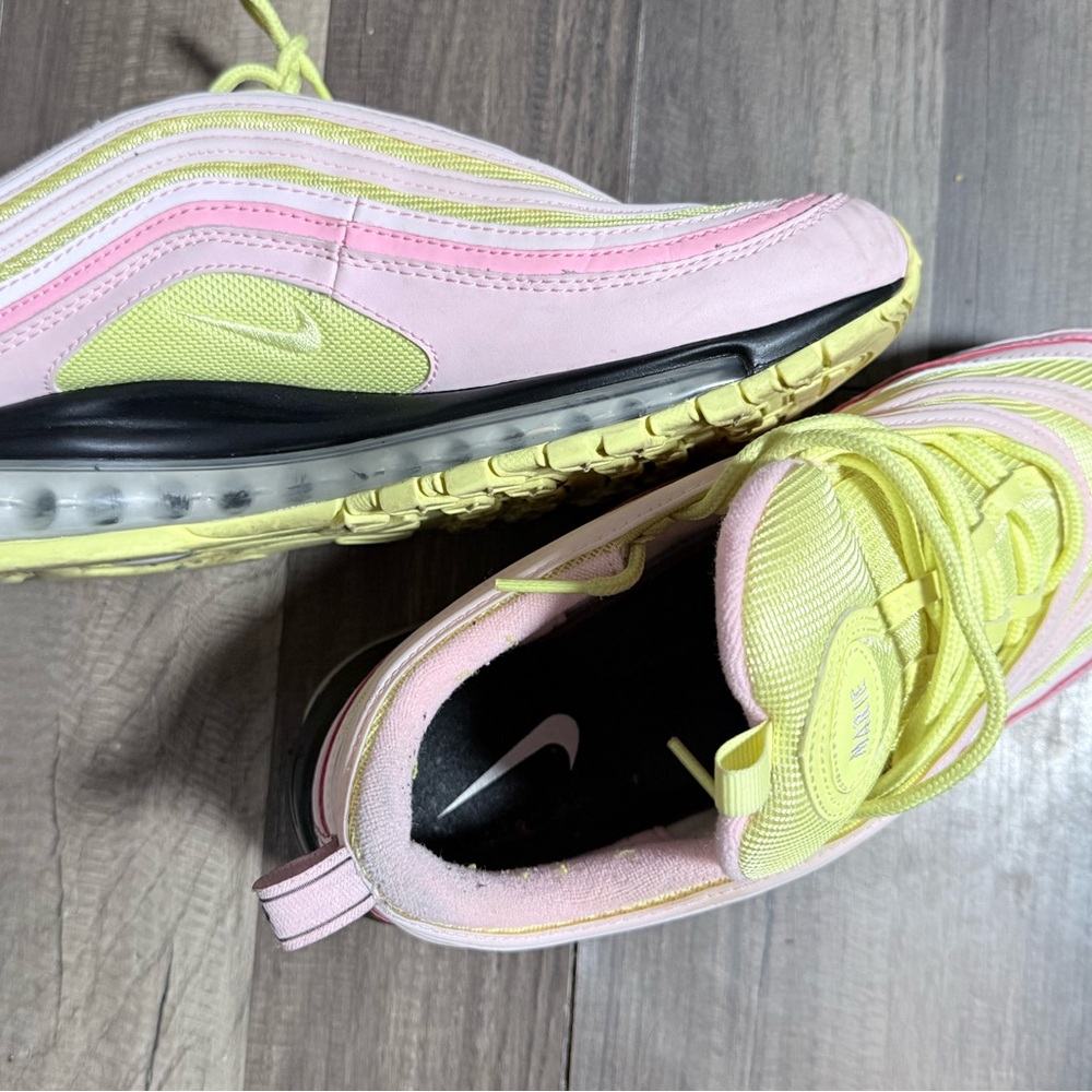 Nike Women's Pastel Pink and Lime Sneakers